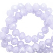 Top Glas Facett Glasschliffperlen 8x6mm rondellen Soft lavender blue-pearl shine coating